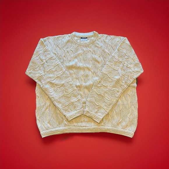 Rare Vintage Early 2000s 100% Authentic Coogi Basics Sweater Beige Sz 2XL NWT - Picture 1 of 12